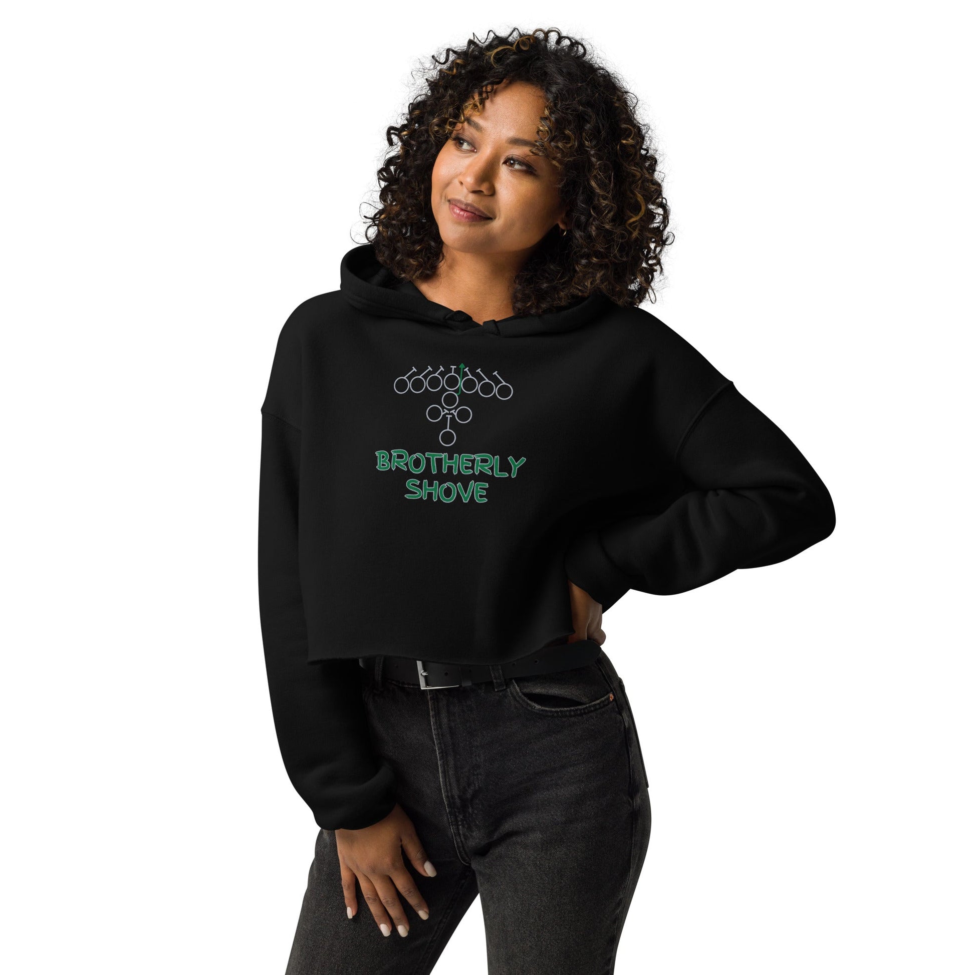 Brotherly Shove Crop Hoodie - Broad Street Threads