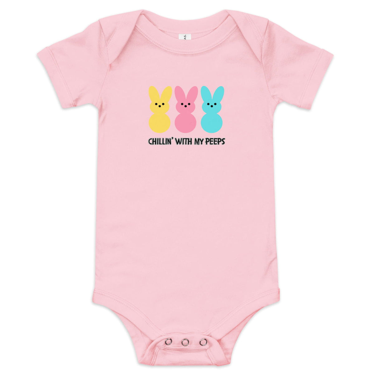 Chillin' with my Peeps Baby short sleeve one piece - Broad Street Threads