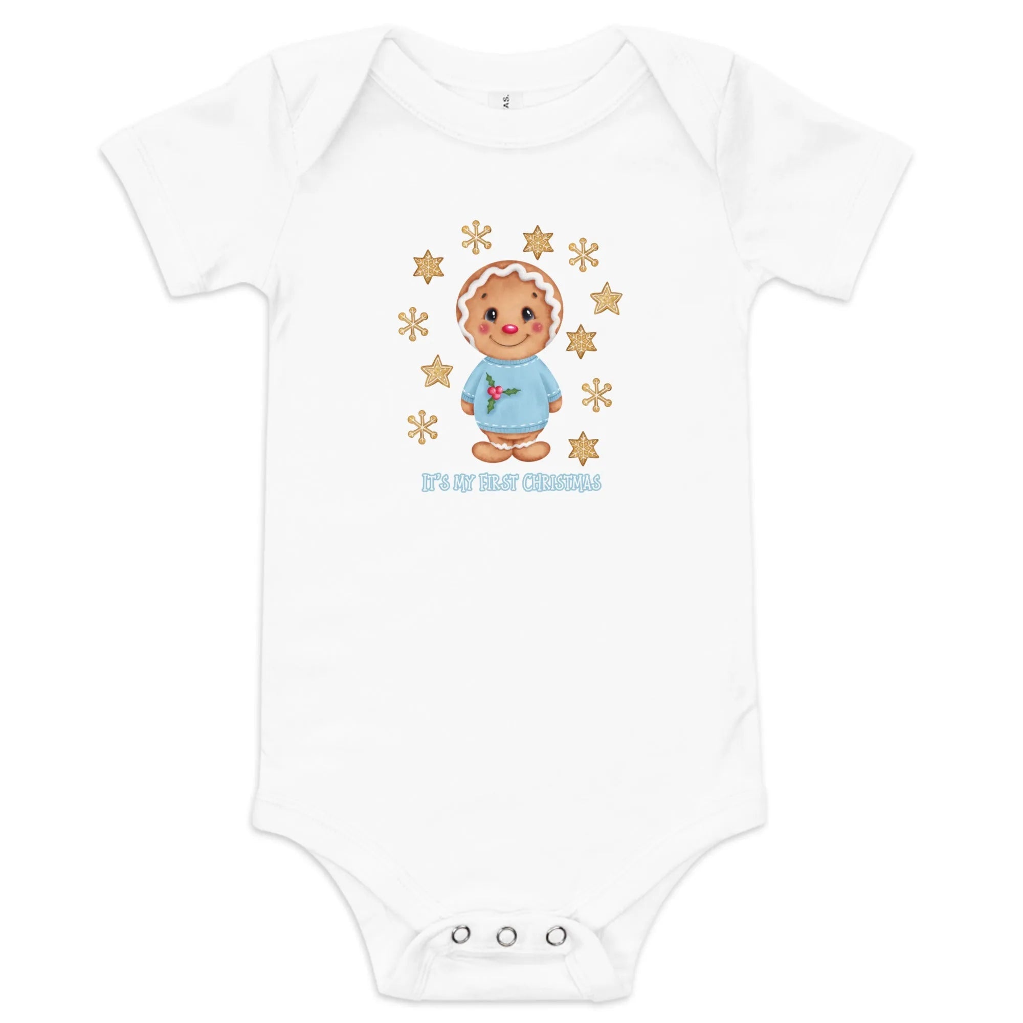 First Christmas Gingerbread Boy Baby One Piece - Broad Street Threads