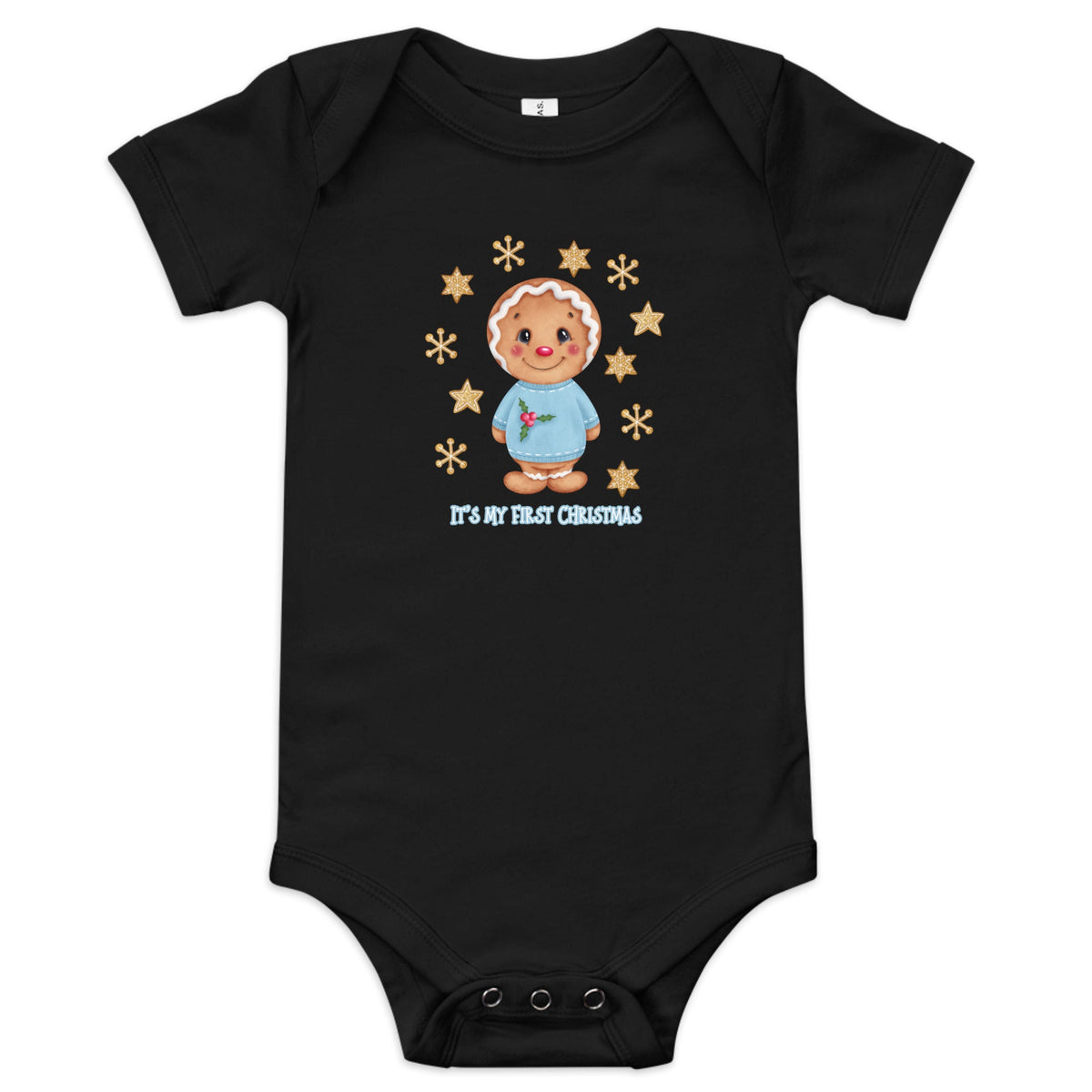 First Christmas Gingerbread Boy Baby One Piece - Broad Street Threads