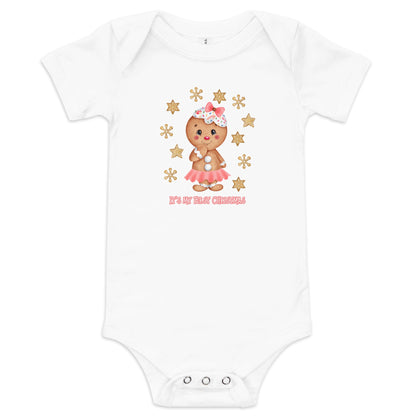 First Christmas Gingerbread Girl Baby One Piece - Broad Street Threads