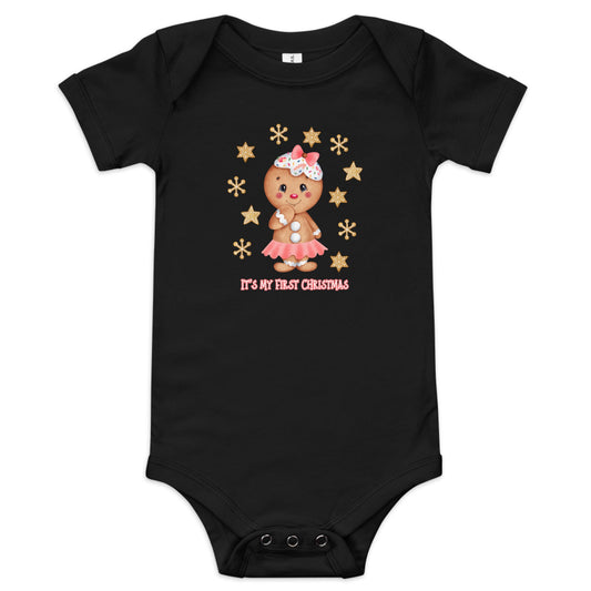 First Christmas Gingerbread Girl Baby One Piece - Broad Street Threads