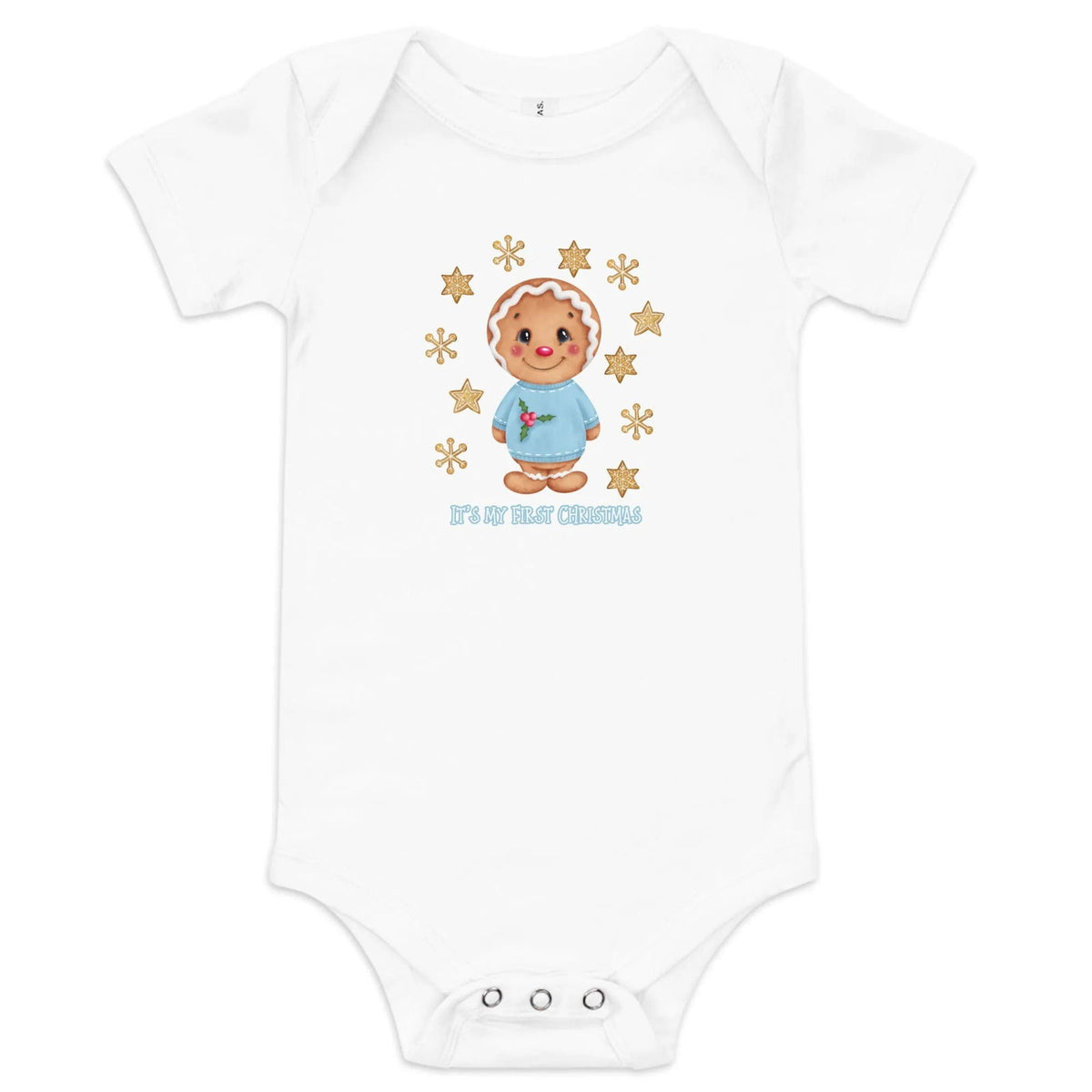 First Christmas Gingerbread Boy Baby One Piece - Broad Street Threads