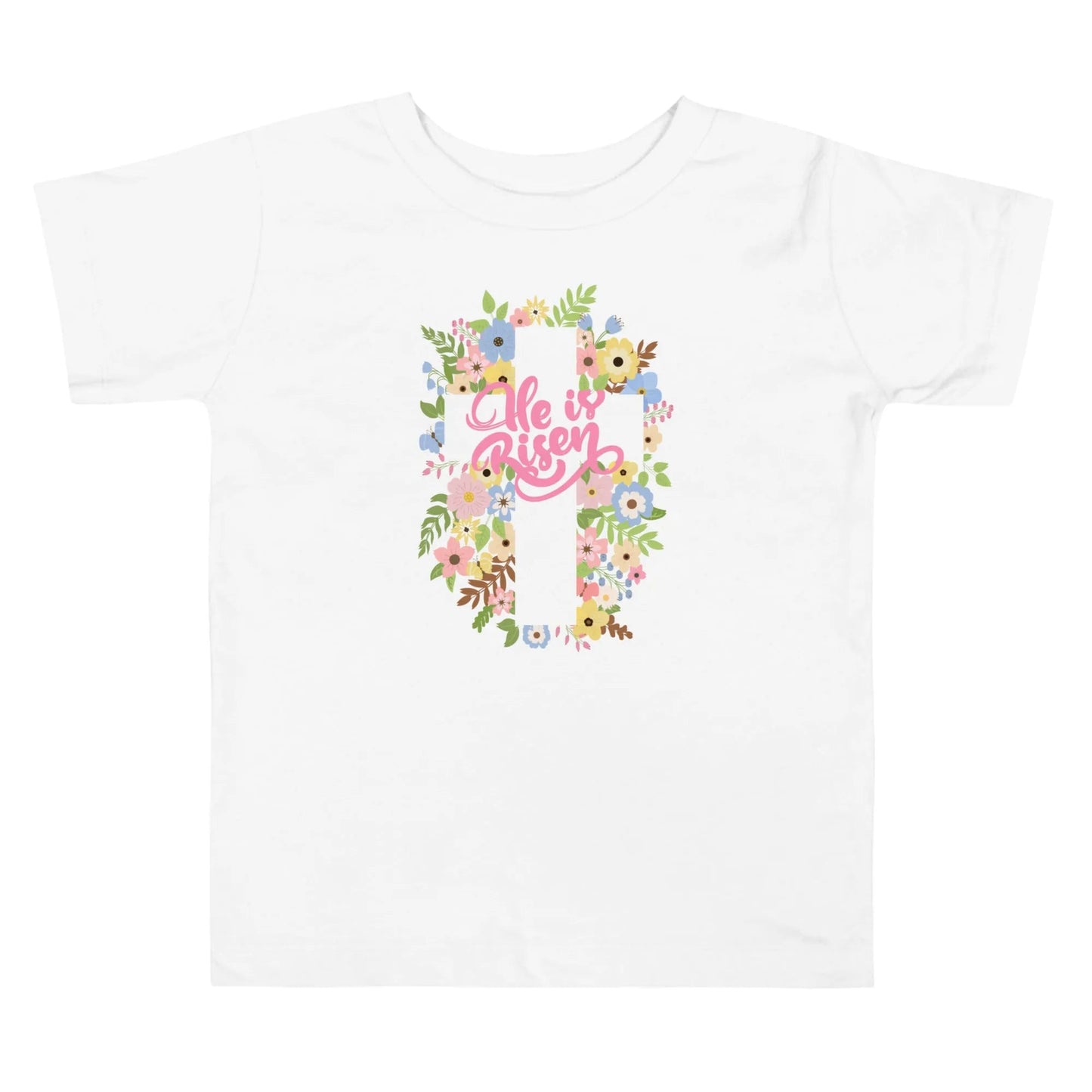 He is Risen Floral Toddler Short Sleeve Tee - Broad Street Threads