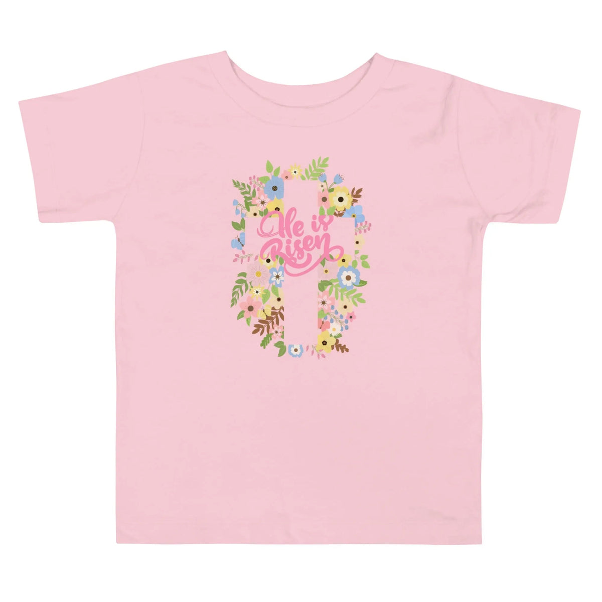 He is Risen Floral Toddler Short Sleeve Tee - Broad Street Threads