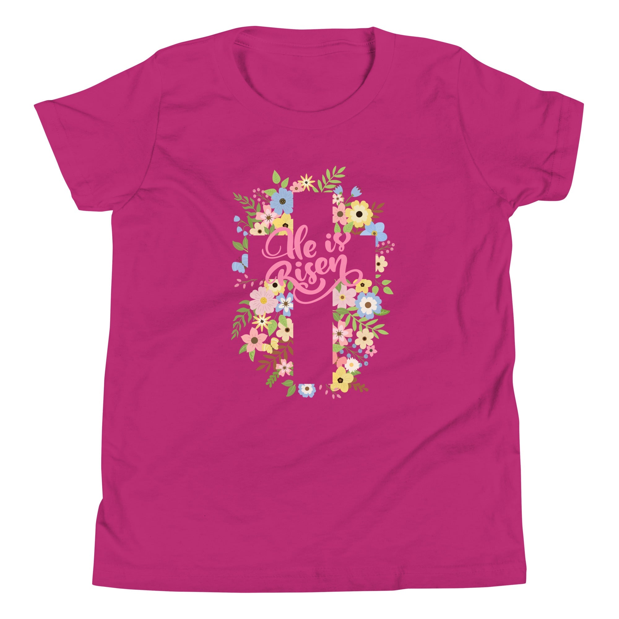 He is Risen Floral Youth Short Sleeve T-Shirt - Broad Street Threads