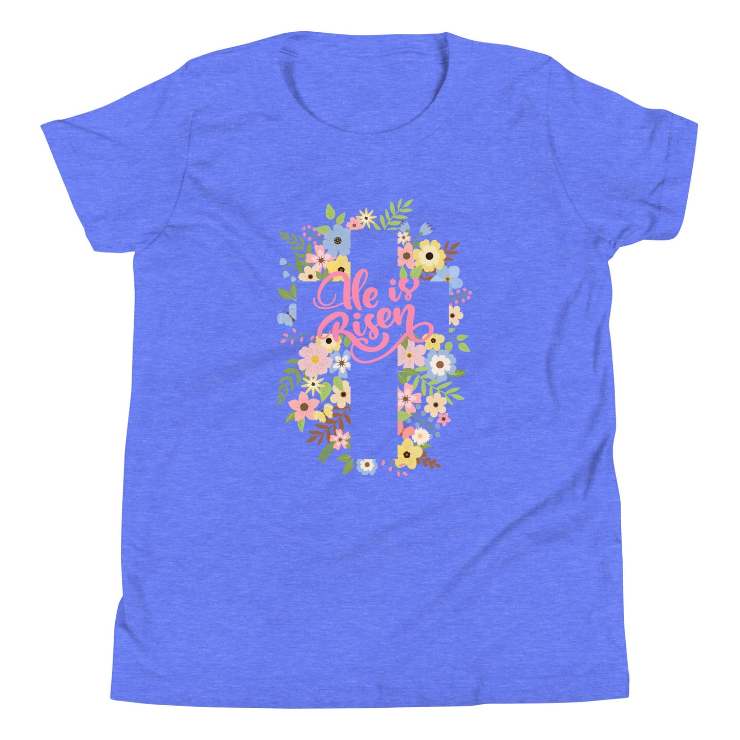 He is Risen Floral Youth Short Sleeve T-Shirt - Broad Street Threads