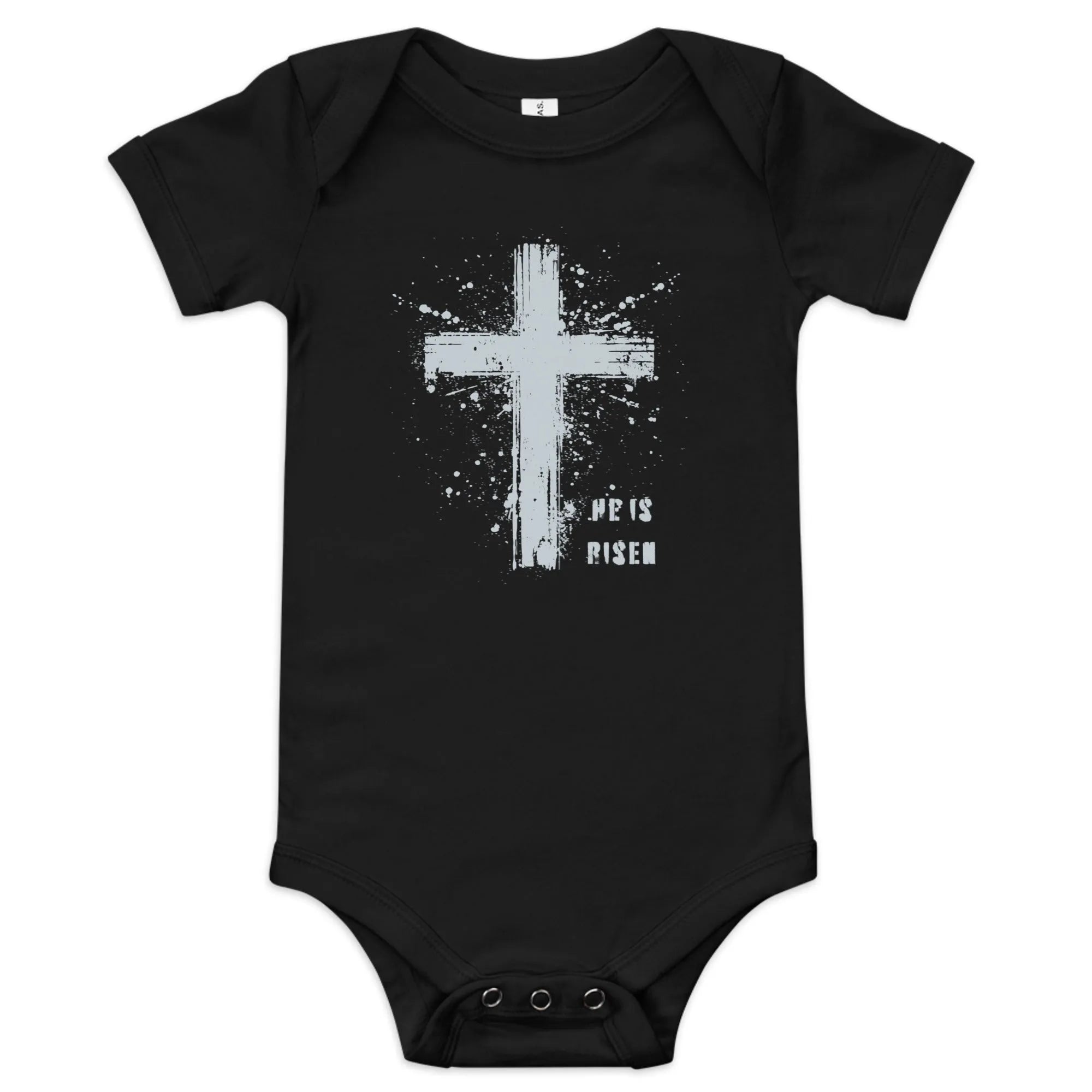 He is Risen Paint Baby short sleeve one piece - Broad Street Threads