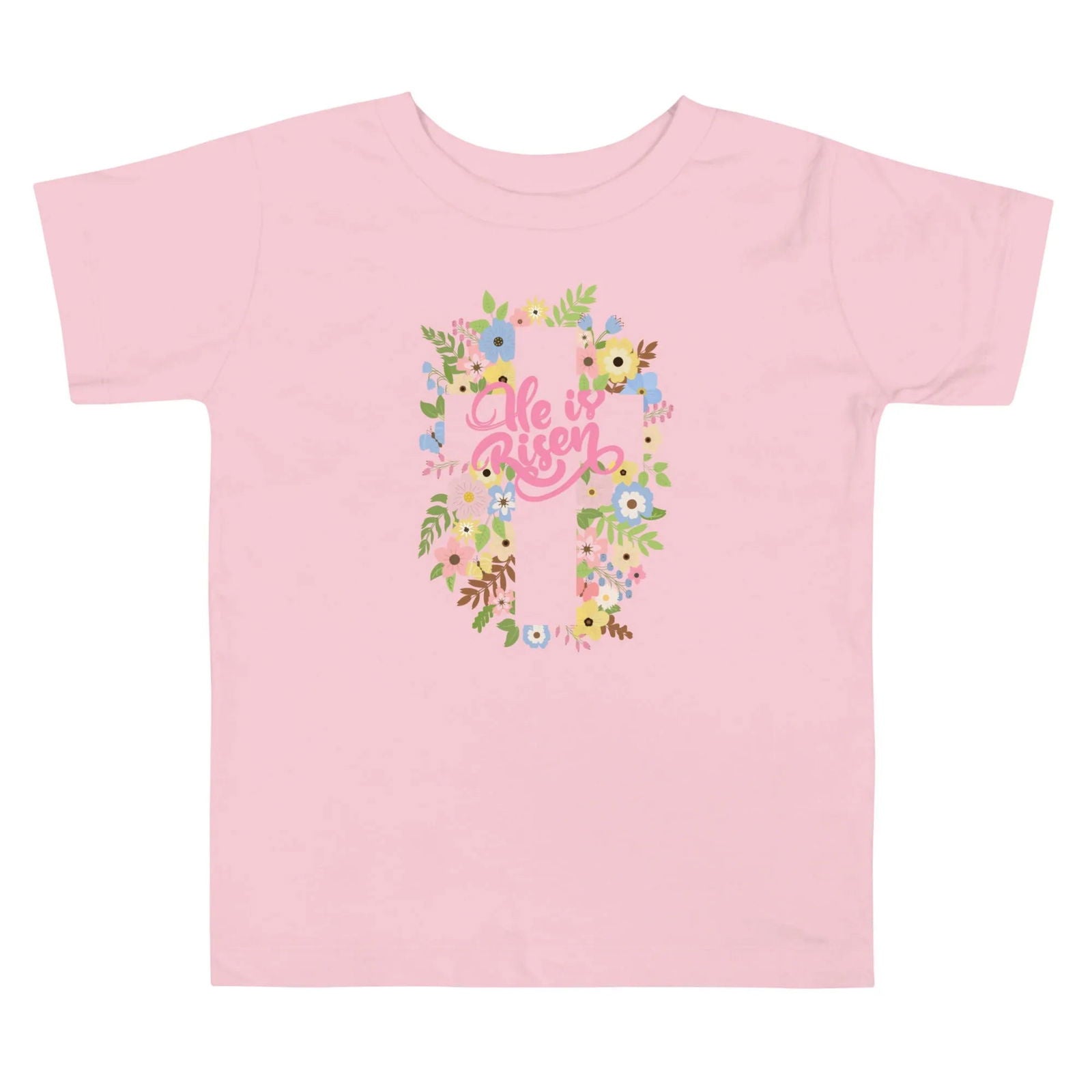 He is Risen Floral Toddler Short Sleeve Tee - Broad Street Threads
