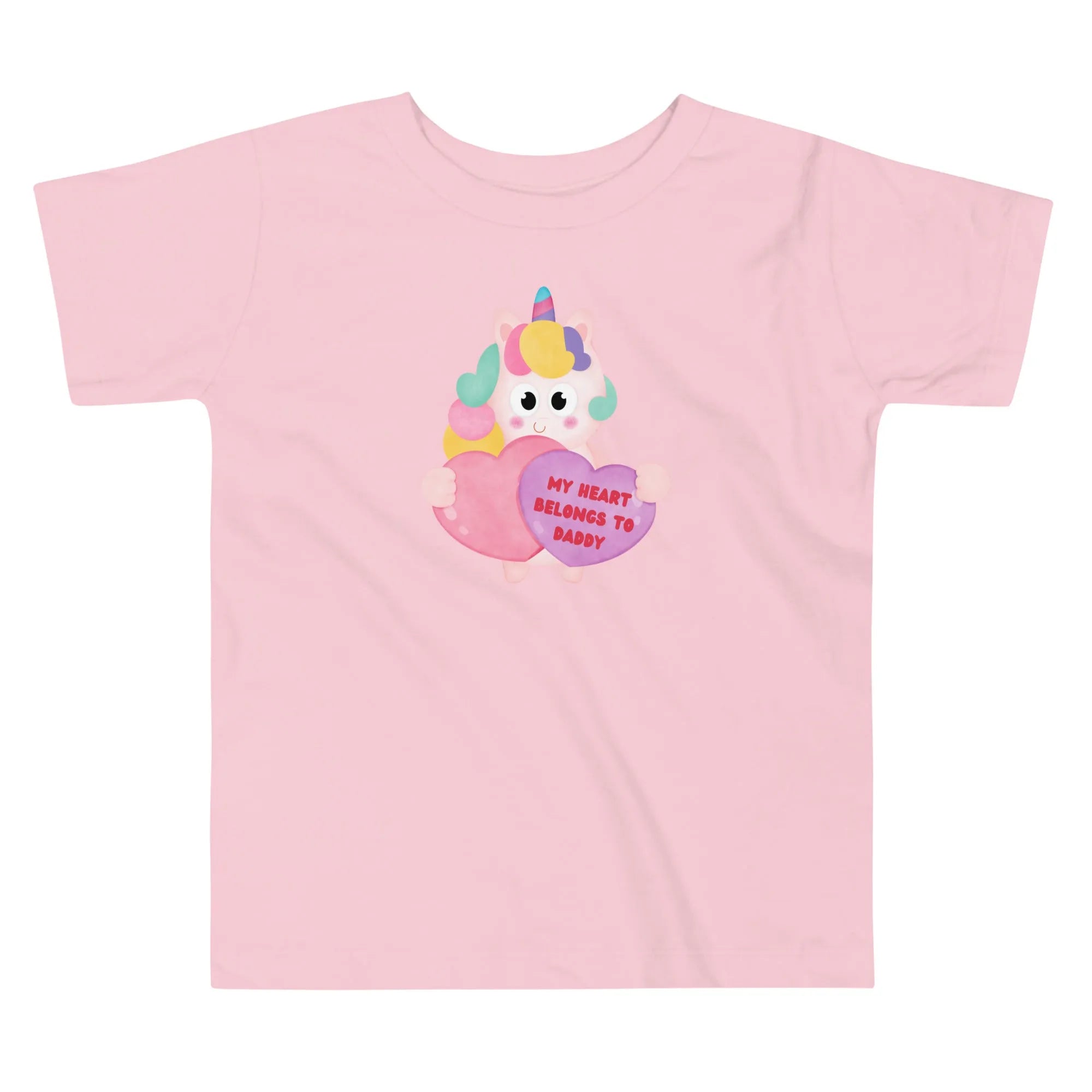 My Heart Belongs to Daddy Unicorn Toddler Short Sleeve Tee - Broad Street Threads