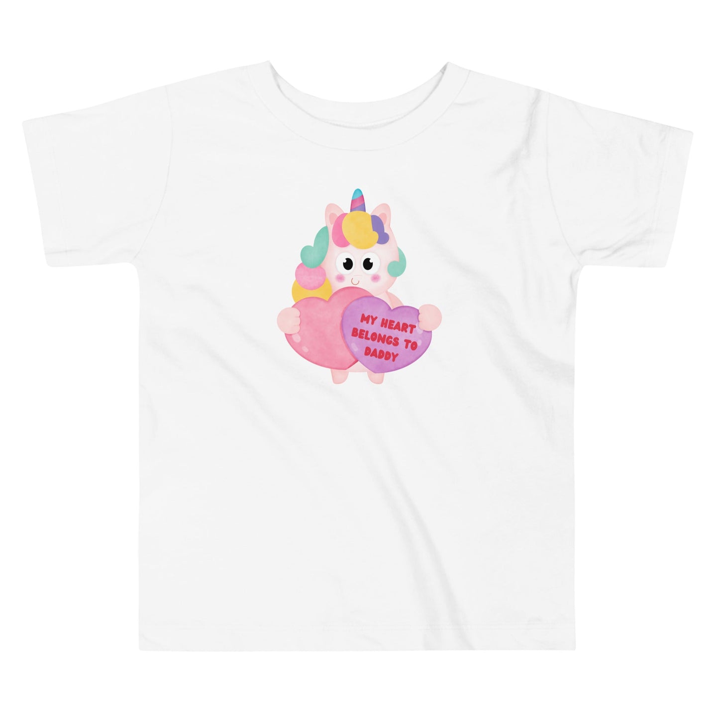 My Heart Belongs to Daddy Unicorn Toddler Short Sleeve Tee - Broad Street Threads