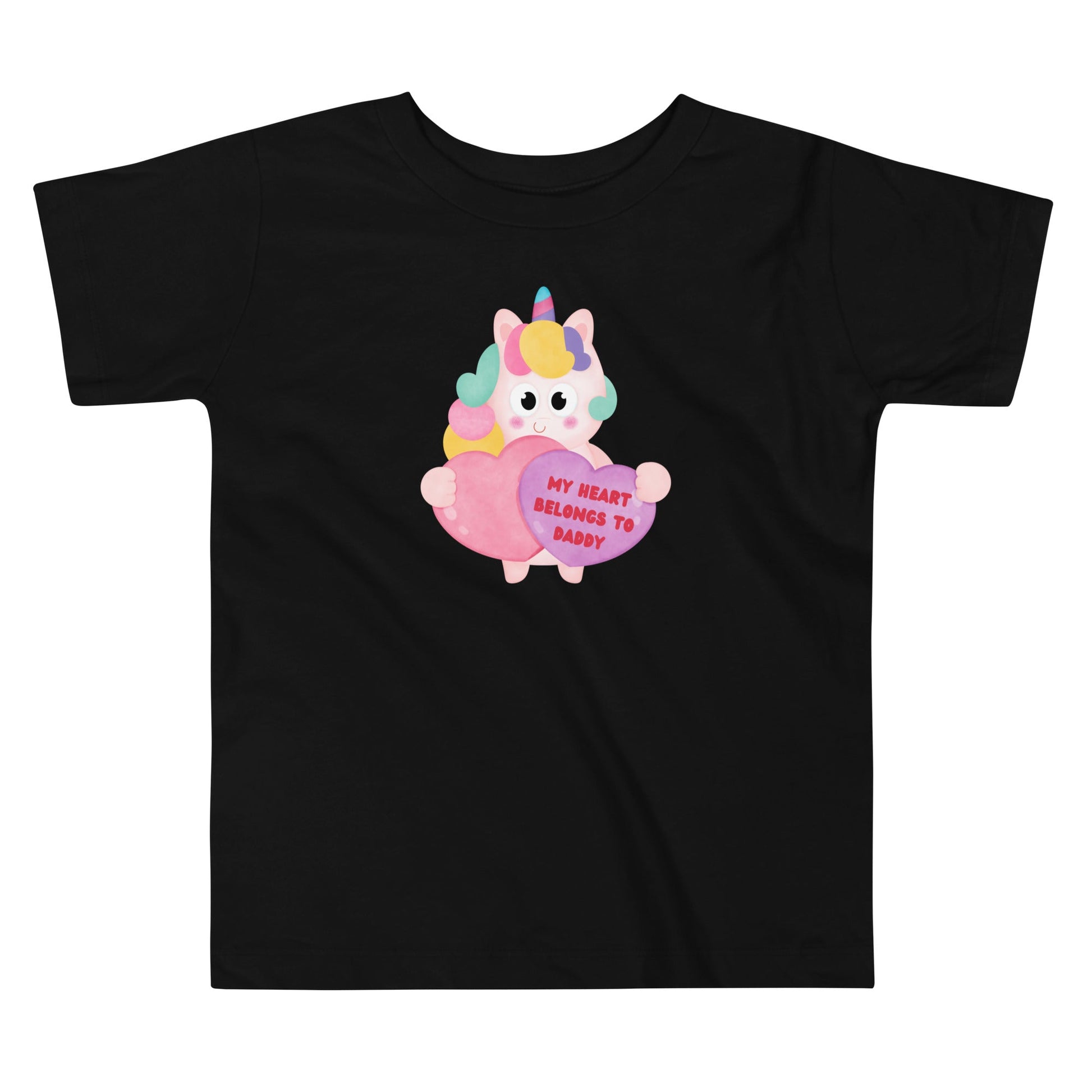 My Heart Belongs to Daddy Unicorn Toddler Short Sleeve Tee - Broad Street Threads