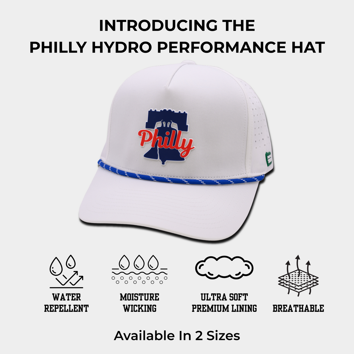 Philly Hydro Performance Hat – White & Liberty Blue