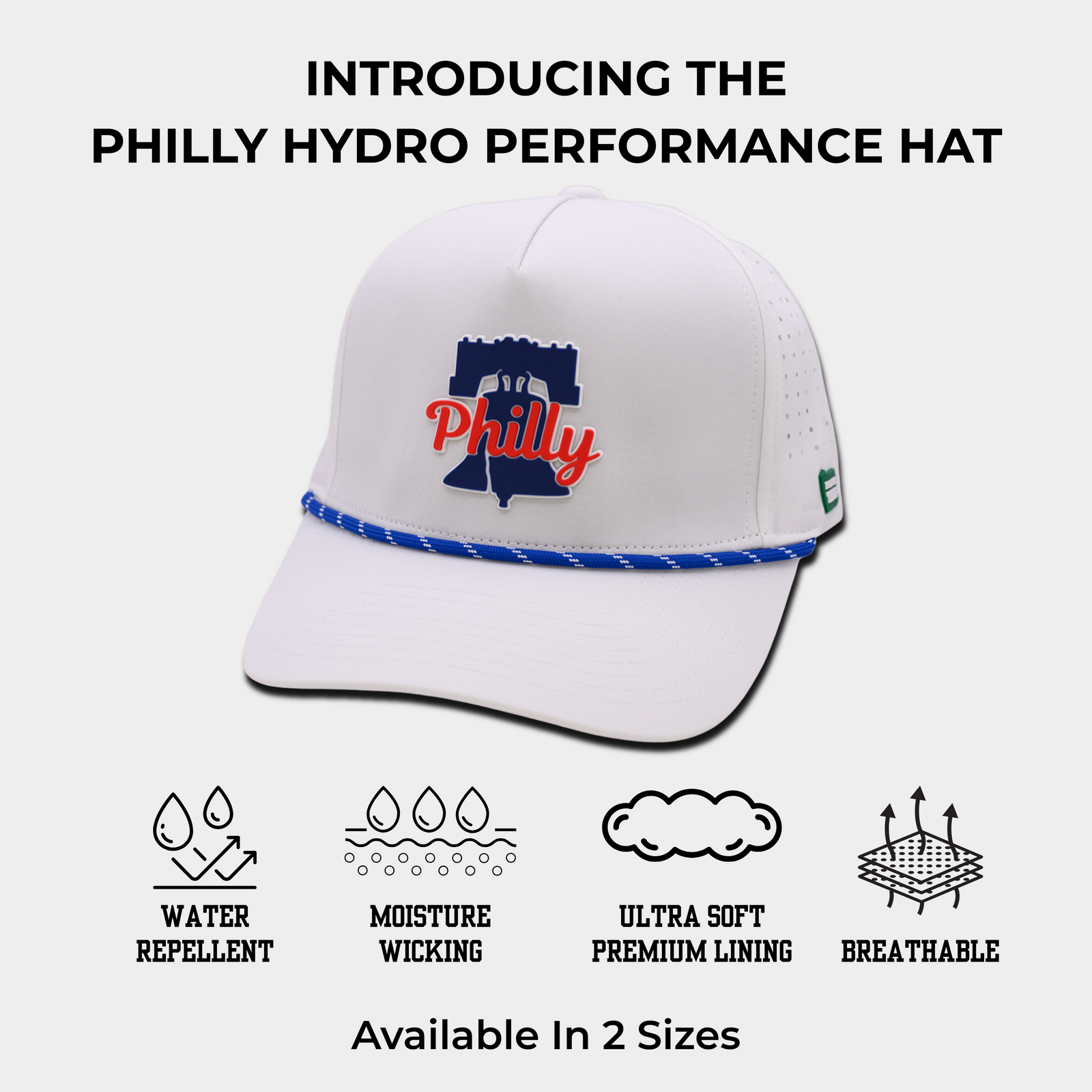 Philly Hydro Performance Hat – White & Liberty Blue