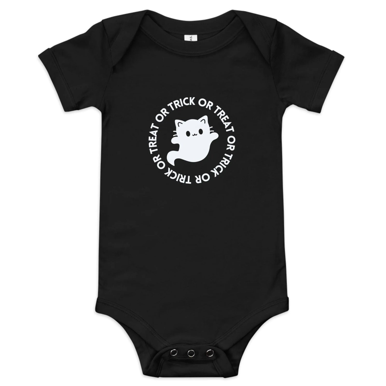 Trick or Treat Cat Baby Short Sleeve One Piece - Broad Street Threads